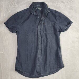 Scotch & Soda Amsterdam Couture Navy Textured Button-Down Men's Shirt | Size S